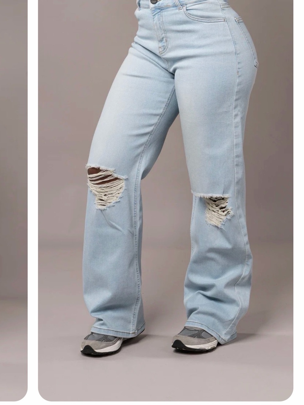 FITJEANS Light Blue Distressed Flare Jeans